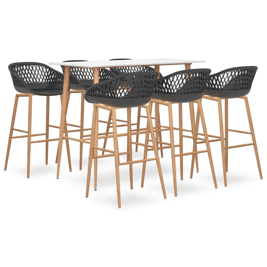 Ensemble de bar 7 pcs Blanc et gris - 2
