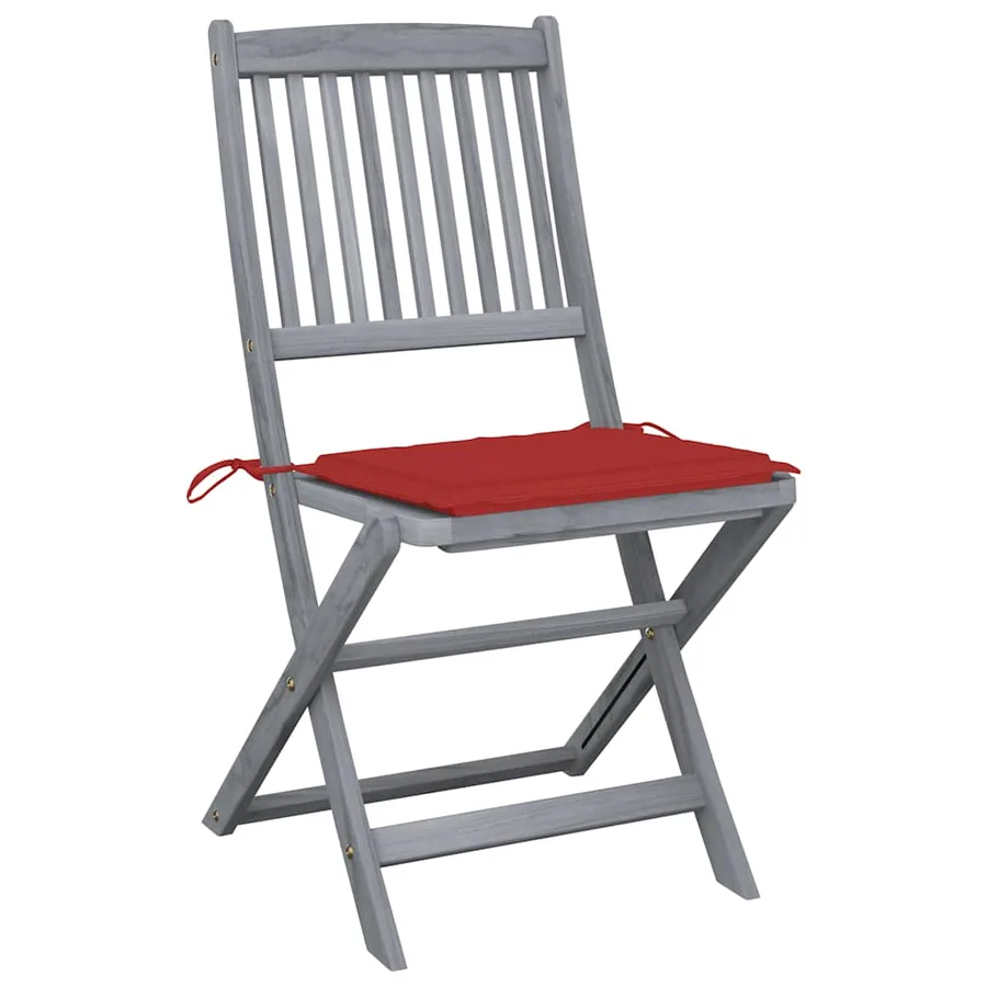 Chaises pliables d'extérieur lot de 2 et coussins Bois d'acacia - 2