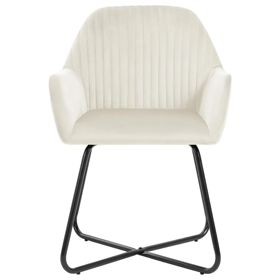 Chaises à manger lot de 6 crème velours - 3