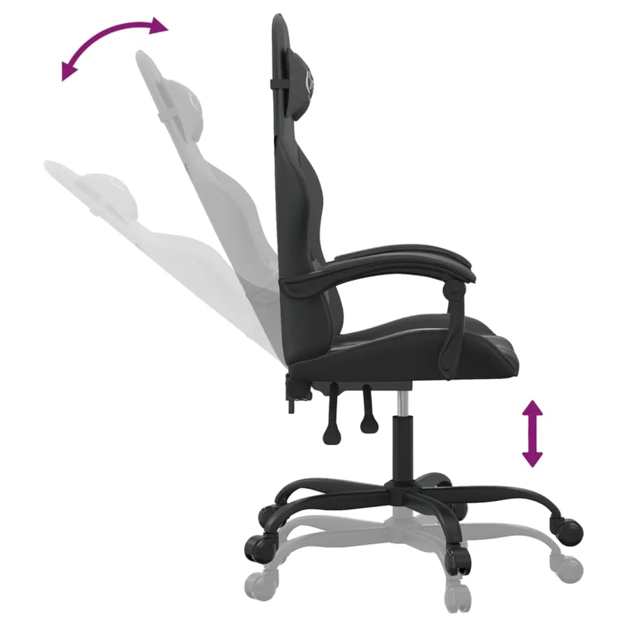 Chaise de jeu Noir Similicuir - 6