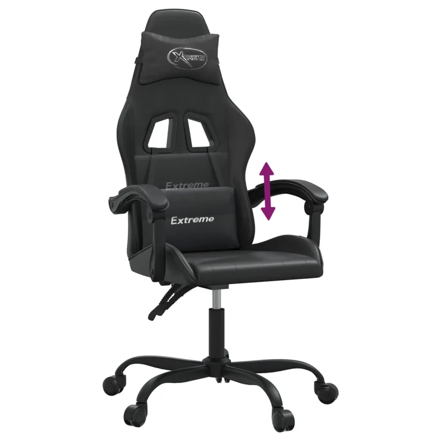 Chaise de jeu Noir Similicuir - 7