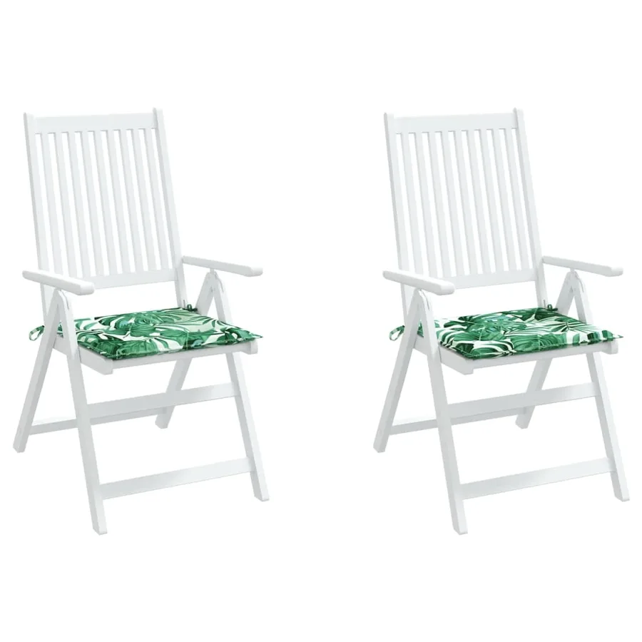 Coussins de chaise lot de 2 motif de feuilles 40x40x4 cm tissu - 7