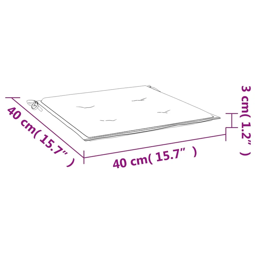 Coussins de chaise lot de 2 motif de feuilles 40x40x4 cm tissu - 9