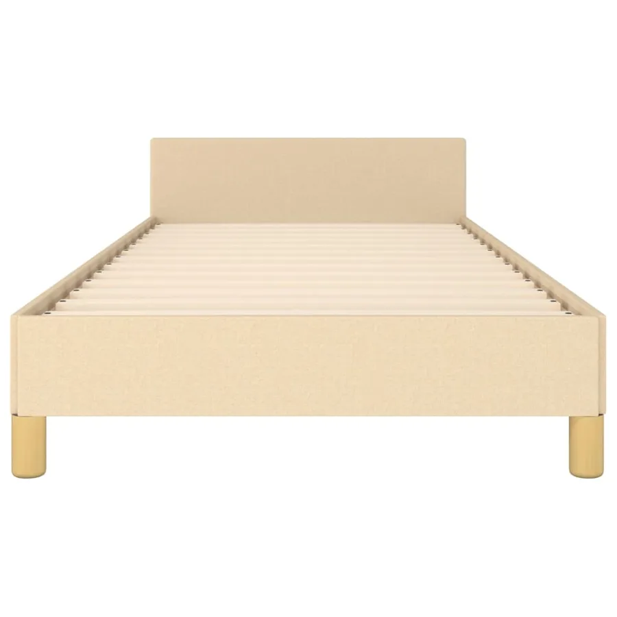 Cadre de lit sans matelas crème 90x200 cm tissu - 6