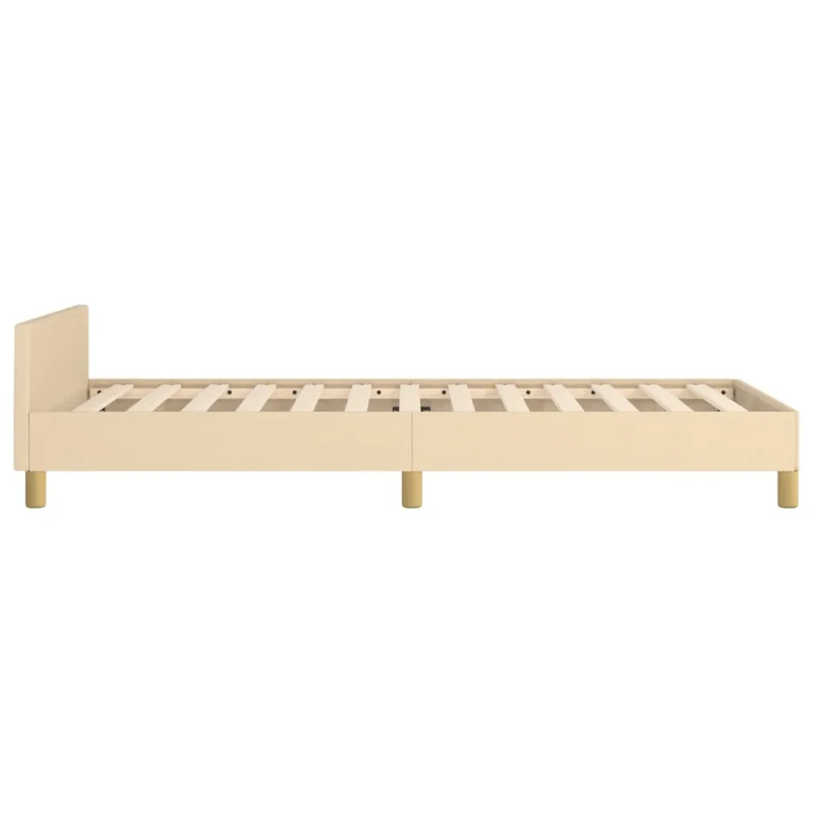Cadre de lit sans matelas crème 90x200 cm tissu - 7