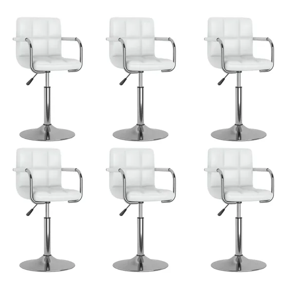 Chaises pivotantes à manger lot de 6 blanc similicuir
