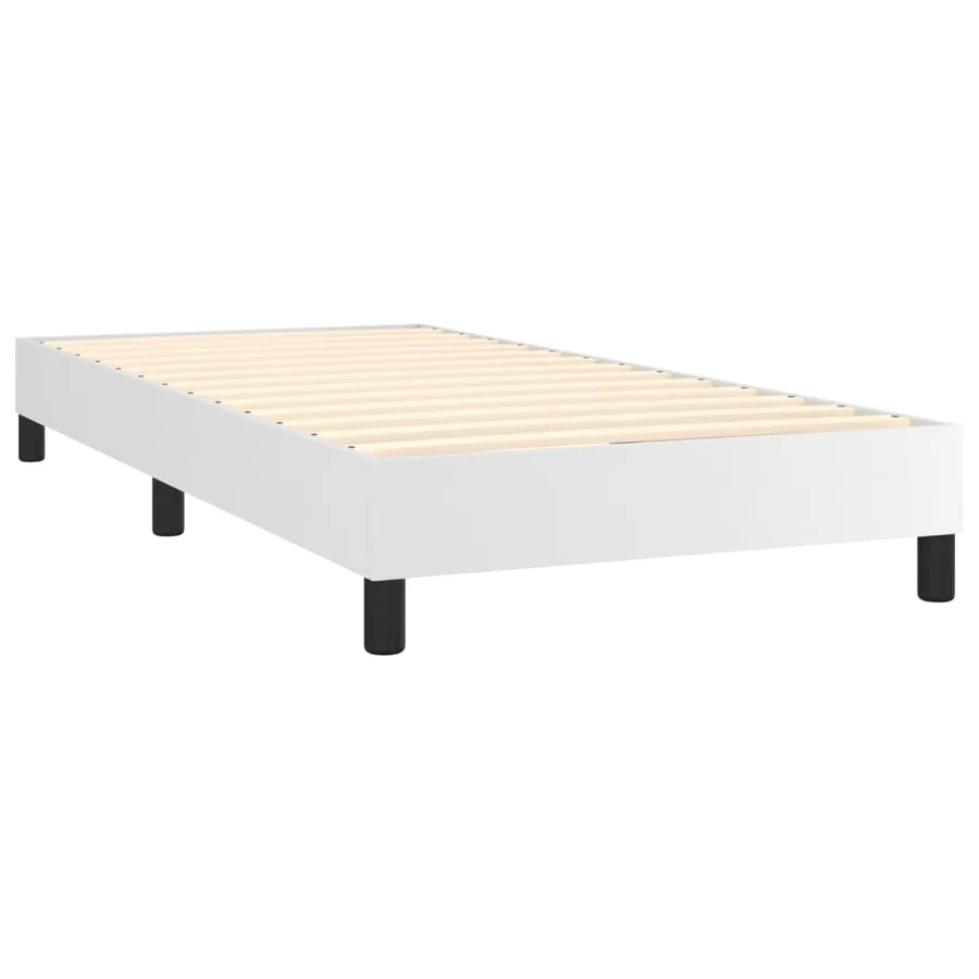 Sommier à lattes de lit avec matelas Blanc 100x200cm Similicuir - 4