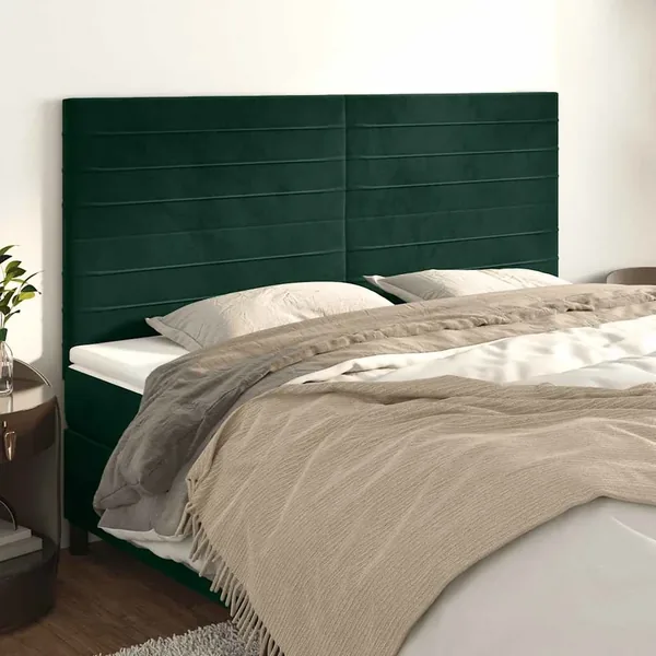 Tête de lit Vert foncé 160x5x118/128 cm Velours