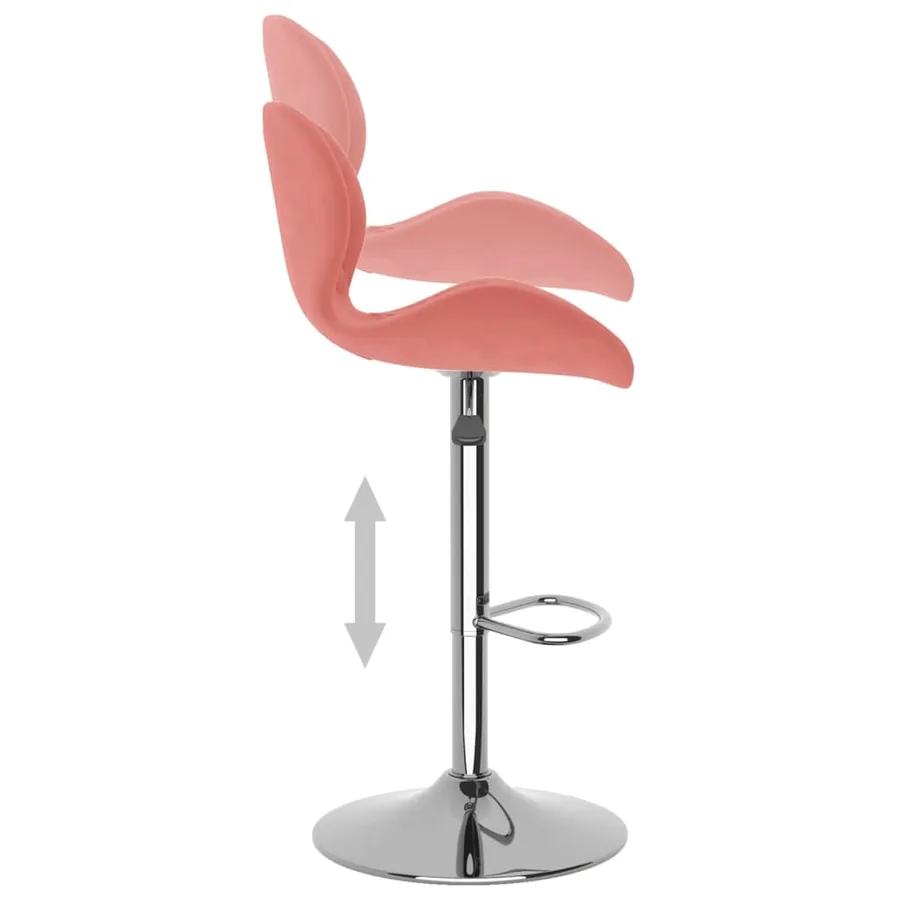 Tabourets de bar lot de 2 rose velours - 8