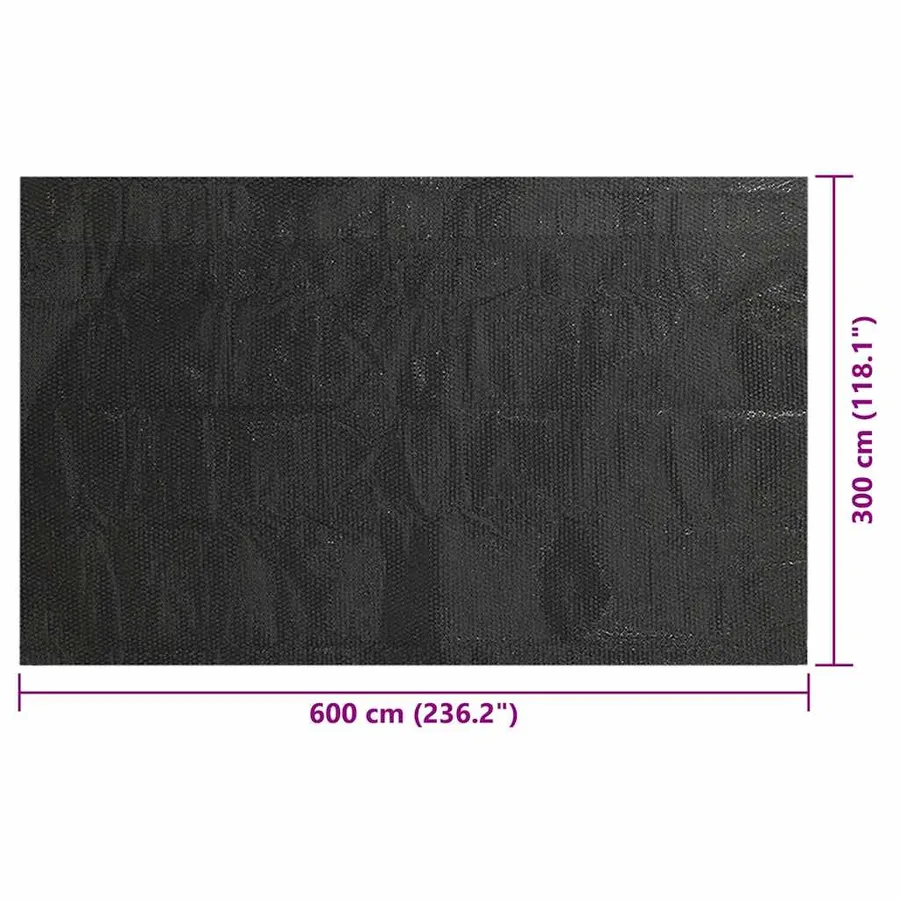 Couverture de piscine Noir 600 x 300 cm PE - 6