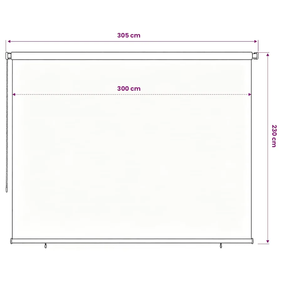 Store roulant d'extérieur 305 (l) x 230 (H) cm bleu HDPE - 6