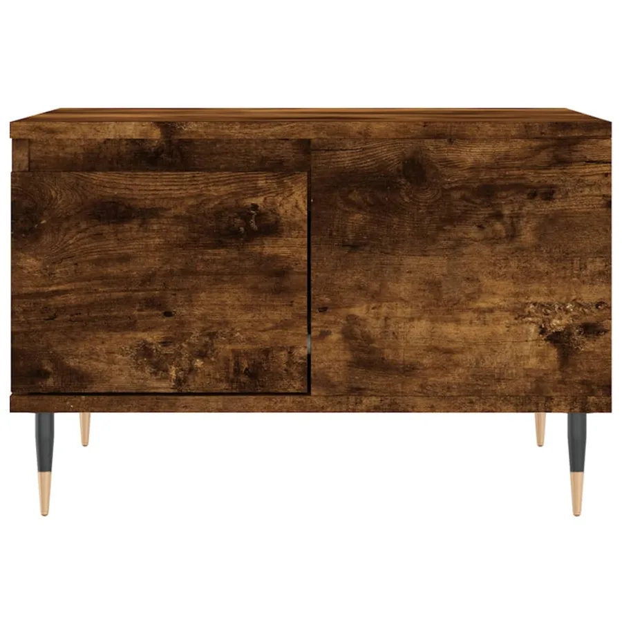 Table basse chêne fumé 55x55x36,5 cm bois d'ingénierie - 5