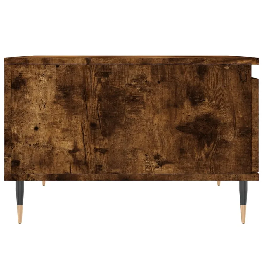 Table basse chêne fumé 55x55x36,5 cm bois d'ingénierie - 7