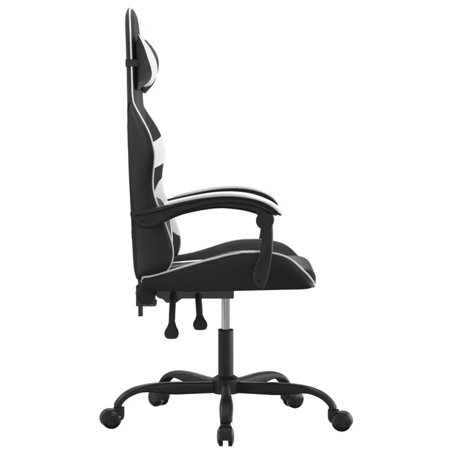 Chaise de jeu Noir et blanc Similicuir - 4