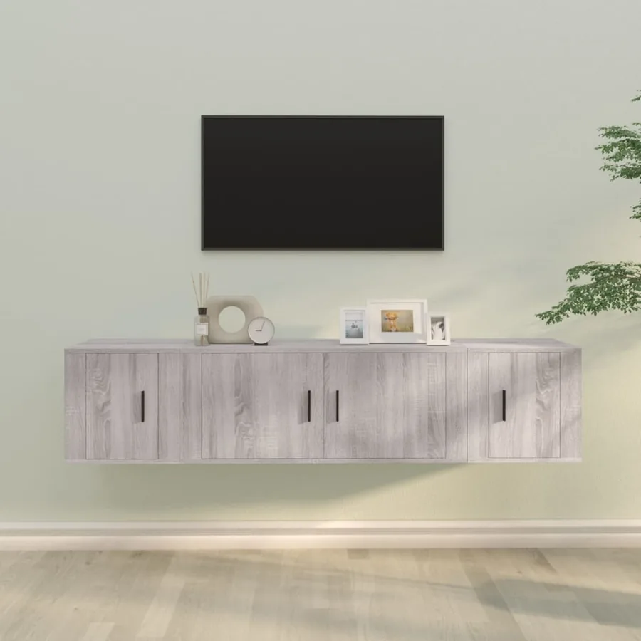 Ensemble de meubles TV 3 pcs Sonoma gris Bois d'ingénierie