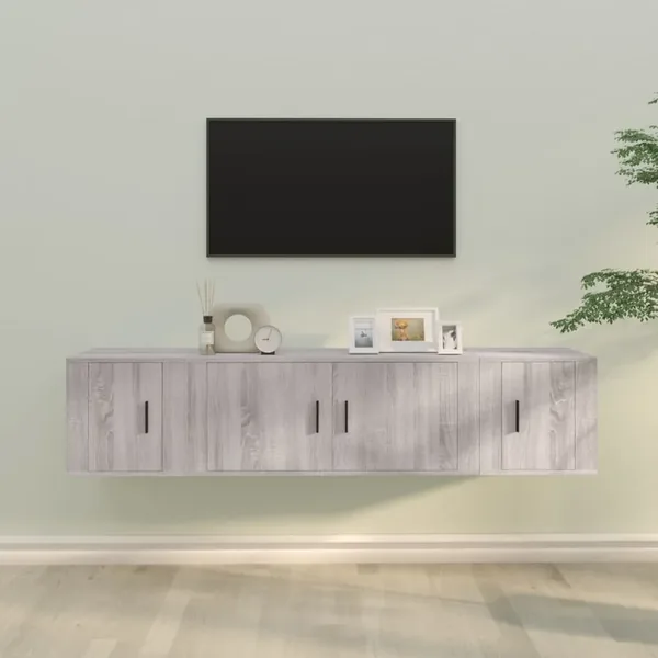 Ensemble de meubles TV 3 pcs Sonoma gris Bois d'ingénierie