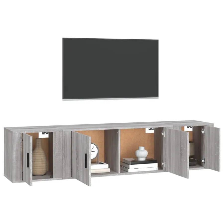 Ensemble de meubles TV 3 pcs Sonoma gris Bois d'ingénierie - 3
