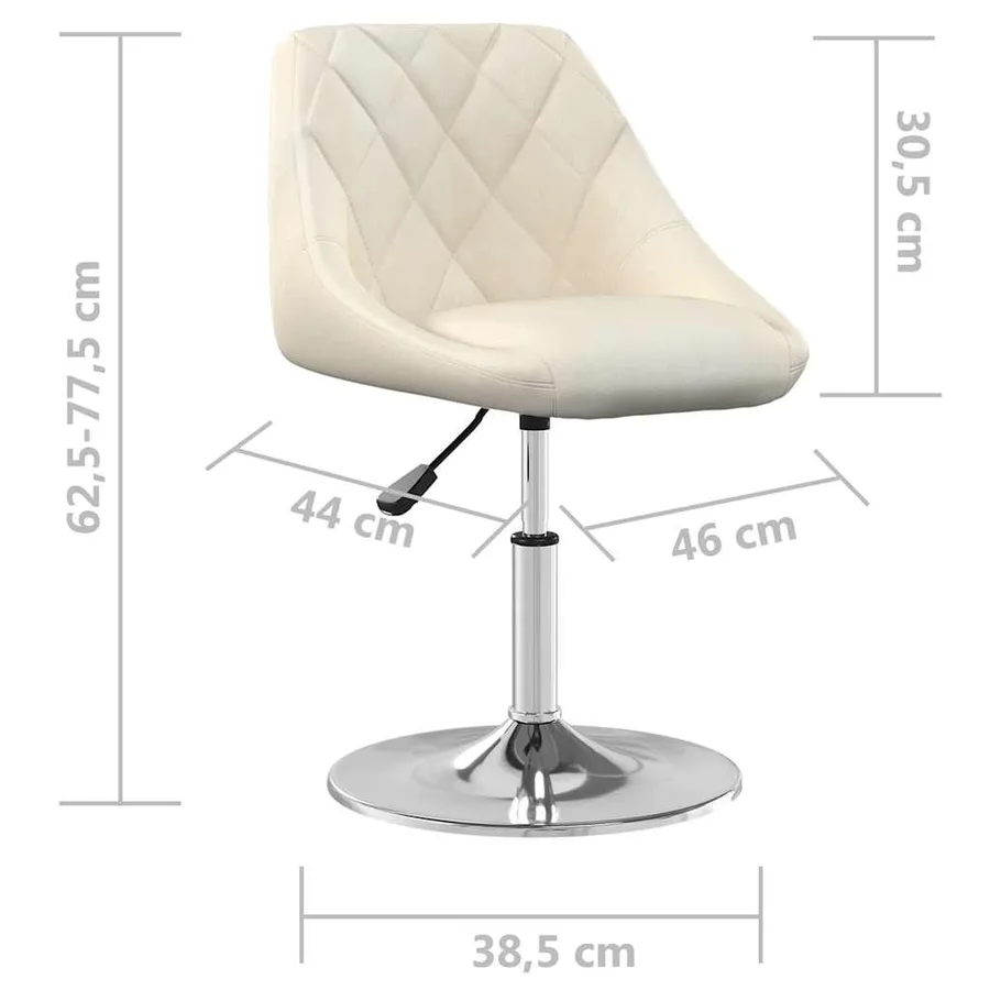 Chaises pivotantes à manger lot de 2 Crème Velours - 9