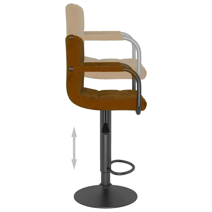 Tabouret de bar Marron Velours - 6