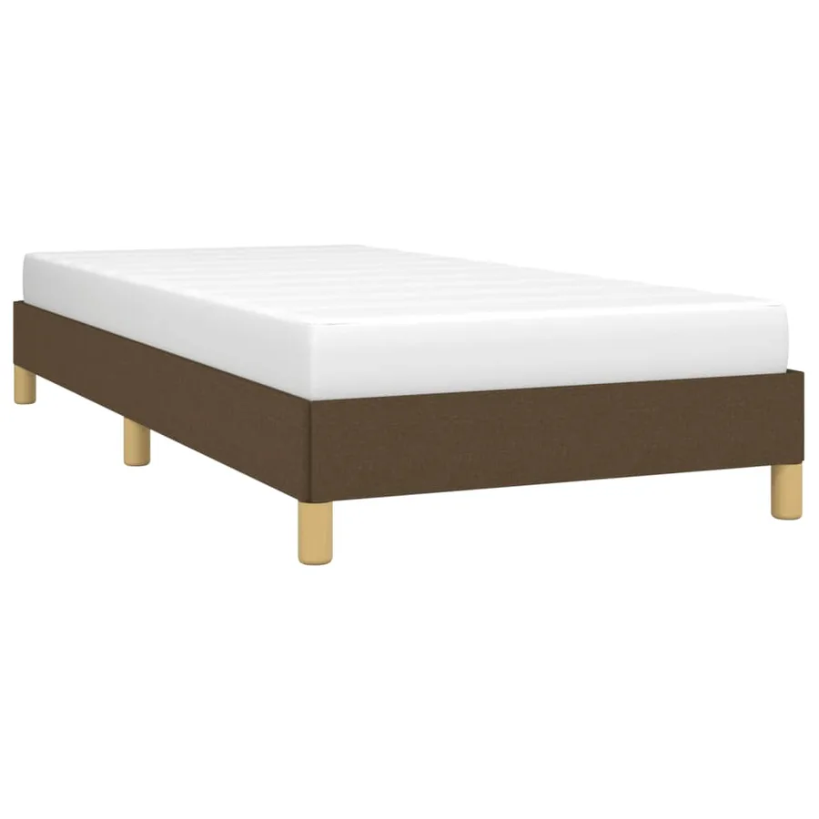 Cadre de lit sans matelas marron foncé 90x200 cm tissu - 3