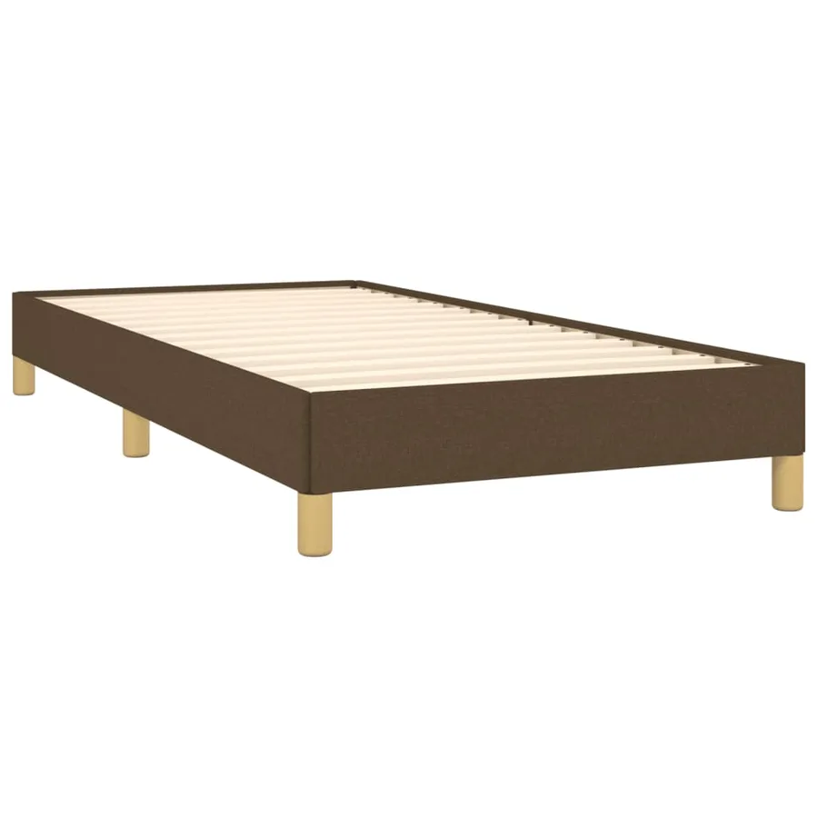 Cadre de lit sans matelas marron foncé 90x200 cm tissu - 4