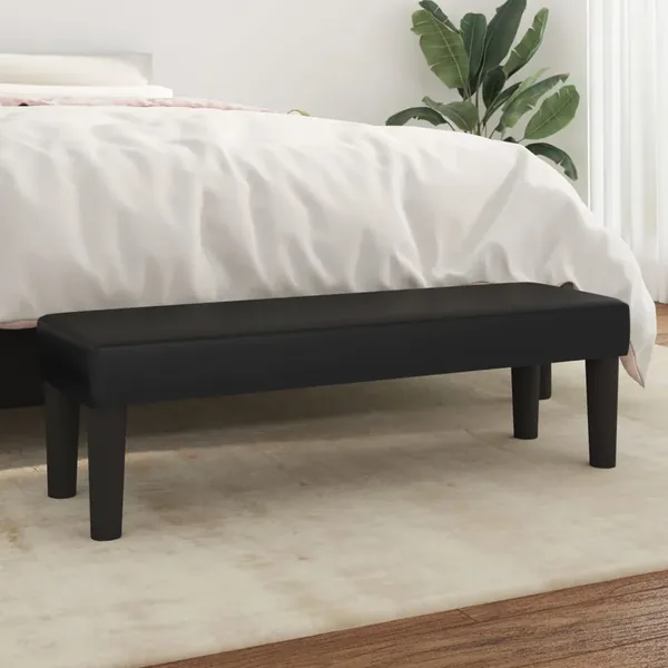 Banc Noir 100x30x30 cm Similicuir