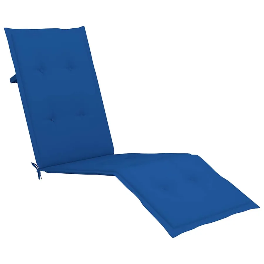 Chaise longue d'extérieur repose-pied et coussin Acacia solide - 6