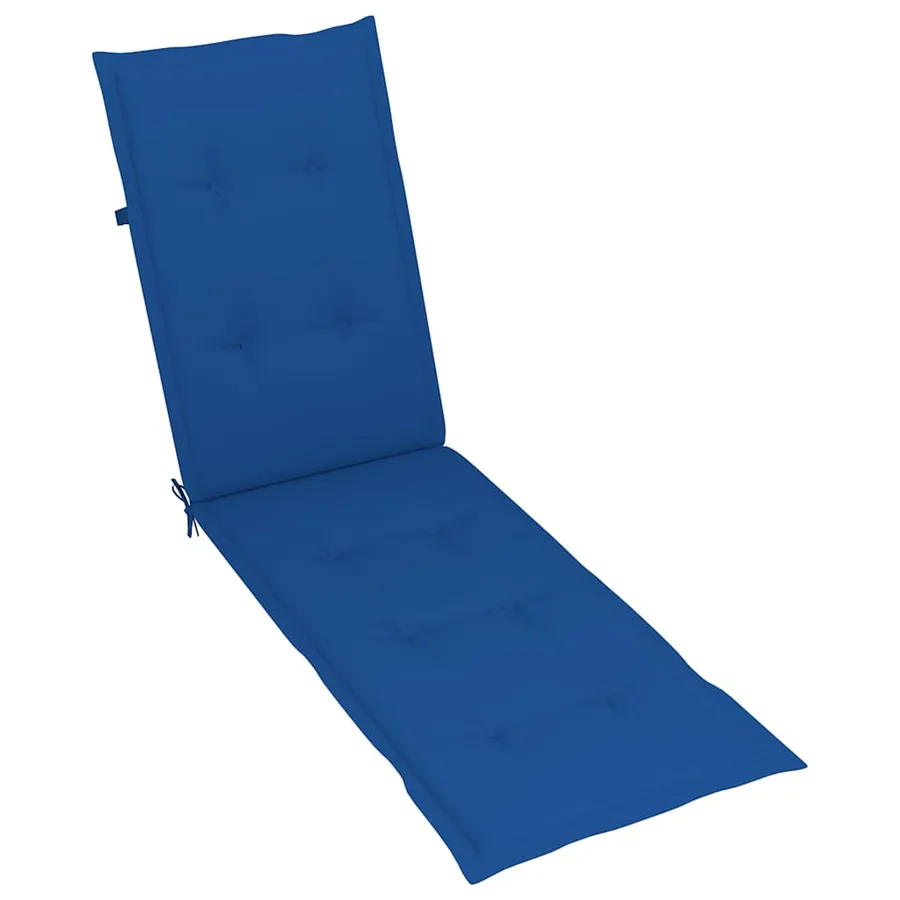 Chaise longue d'extérieur repose-pied et coussin Acacia solide - 7