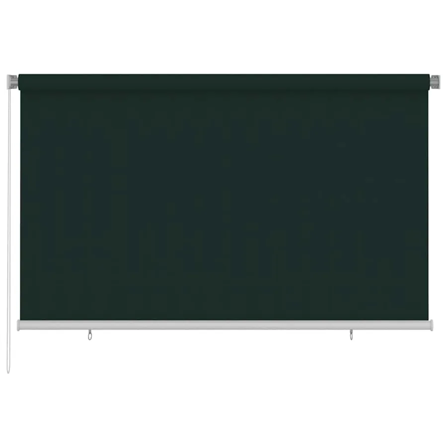Store roulant d'extérieur 245 (l) x 140 (H) cm vert foncé HDPE