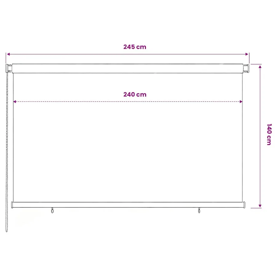 Store roulant d'extérieur 245 (l) x 140 (H) cm vert foncé HDPE - 6
