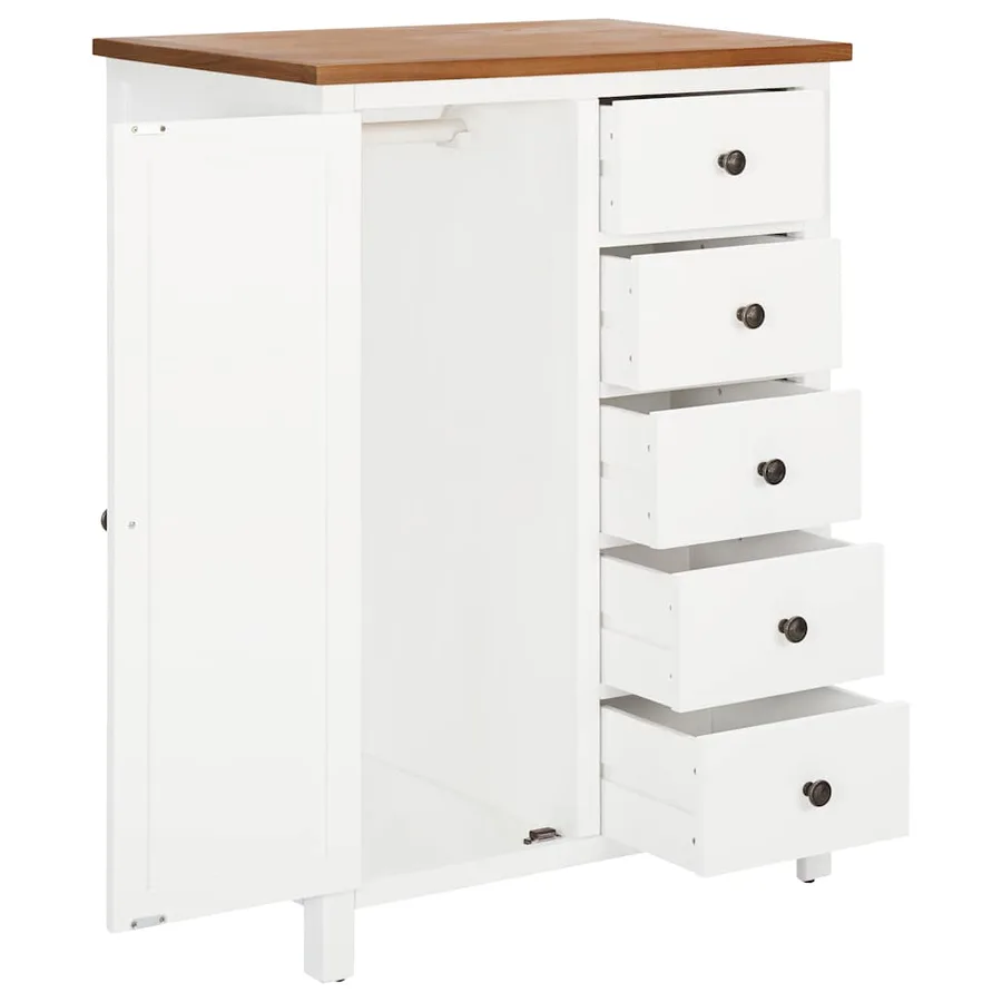 Garde-robe 76x52x105 cm Bois de chêne massif - 2
