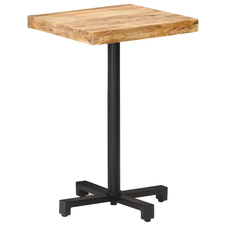 Table de bistro Carrée 50x50x75 cm Bois de manguier brut - 7