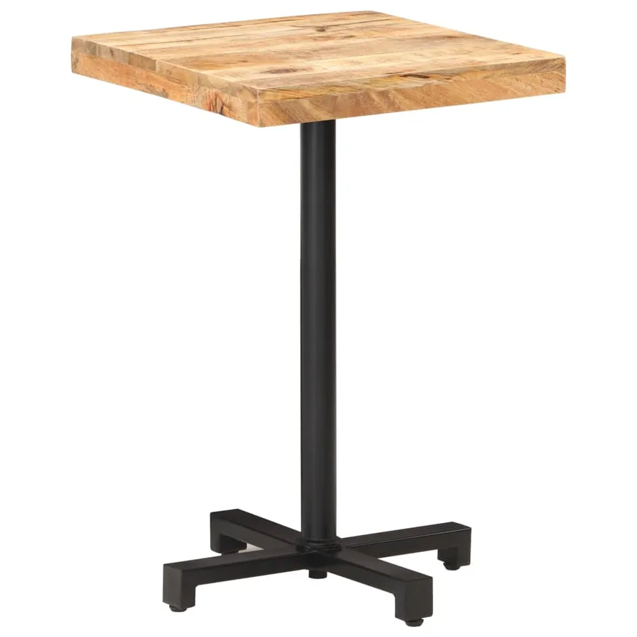 Table de bistro Carrée 50x50x75 cm Bois de manguier brut - 8