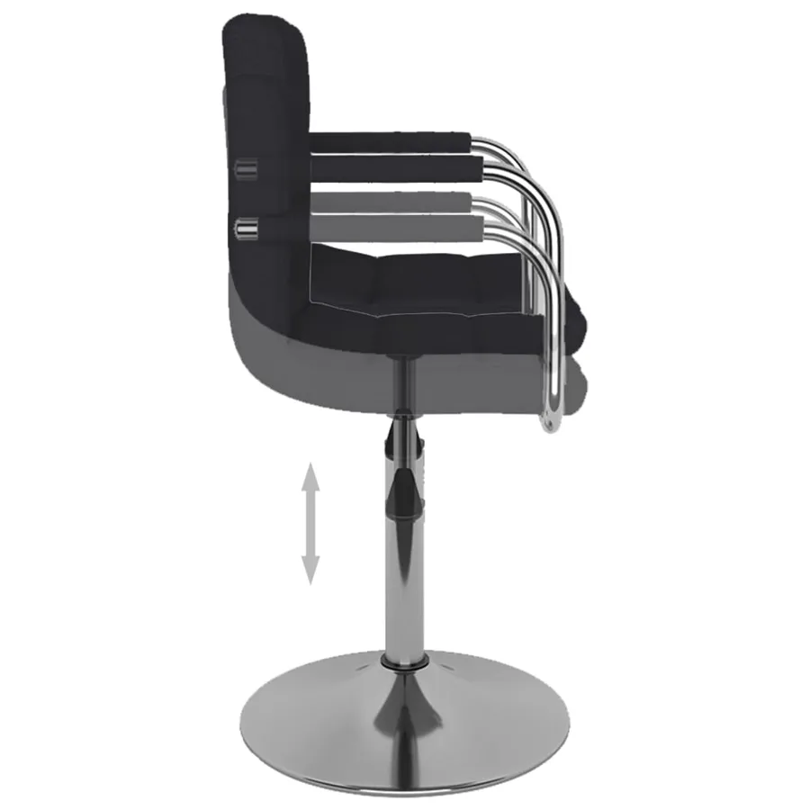 Tabouret de bar Noir Tissu - 6