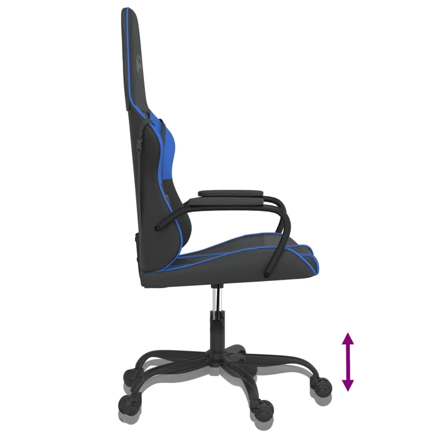 Chaise de jeu de massage Noir et bleu Similicuir - 6