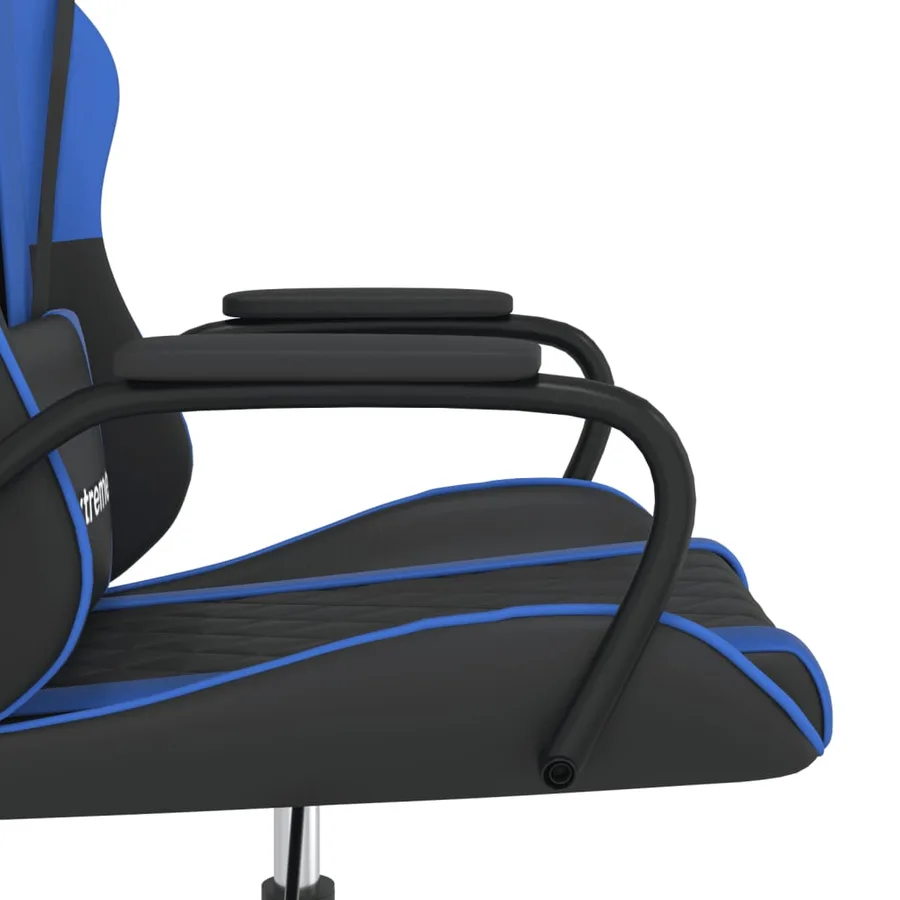Chaise de jeu de massage Noir et bleu Similicuir - 8