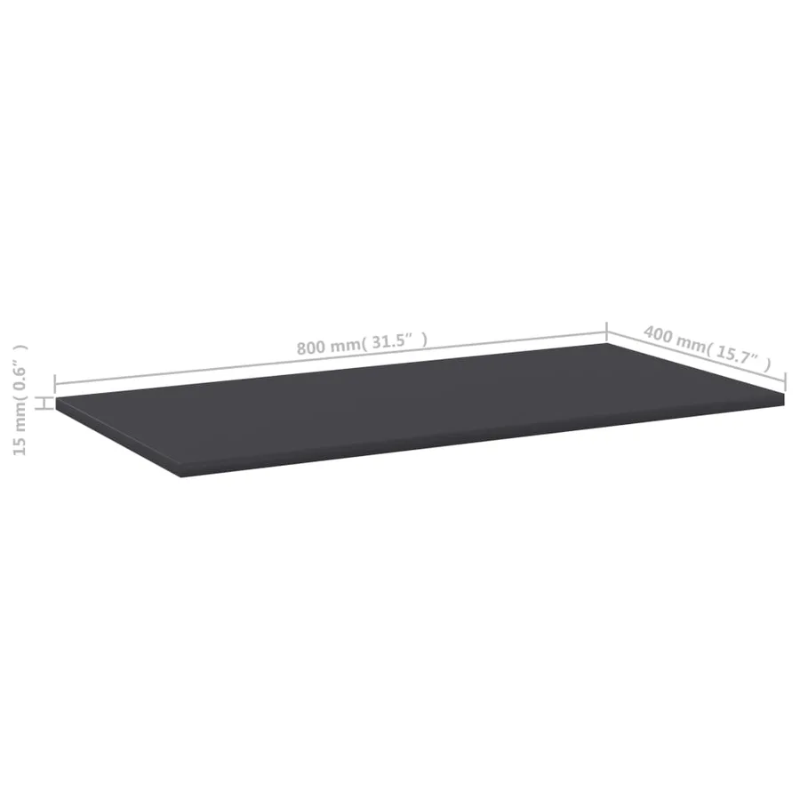 Panneaux de bibliothèque 8 pcs Gris 80x40x1,5 cm Aggloméré - 5