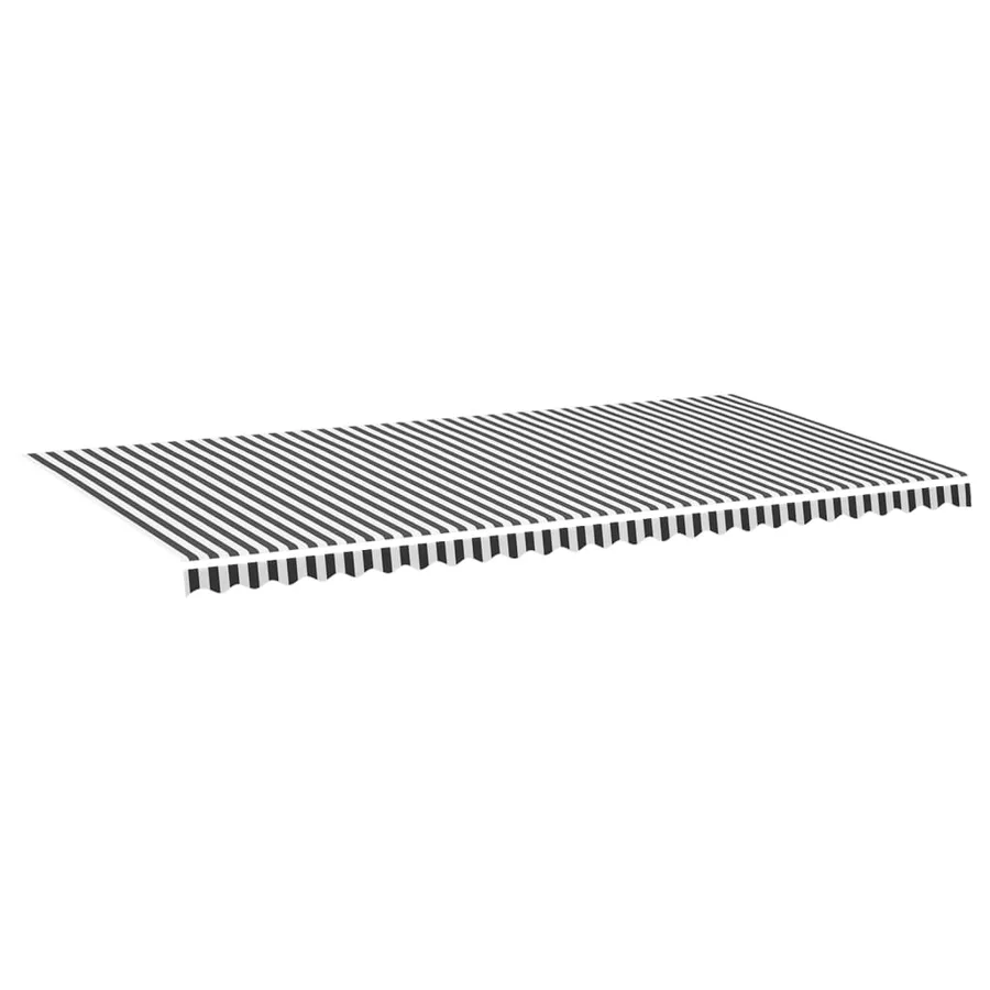Tissu de remplacement pour auvent anthracite et blanc 6x3 m polyester - 2
