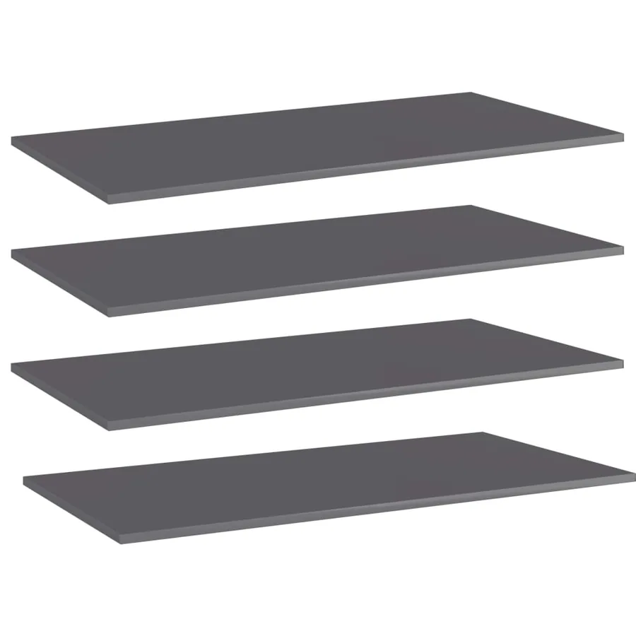 Panneaux bibliothèque 4pcs Gris brillant 100x50x1,5cm Aggloméré