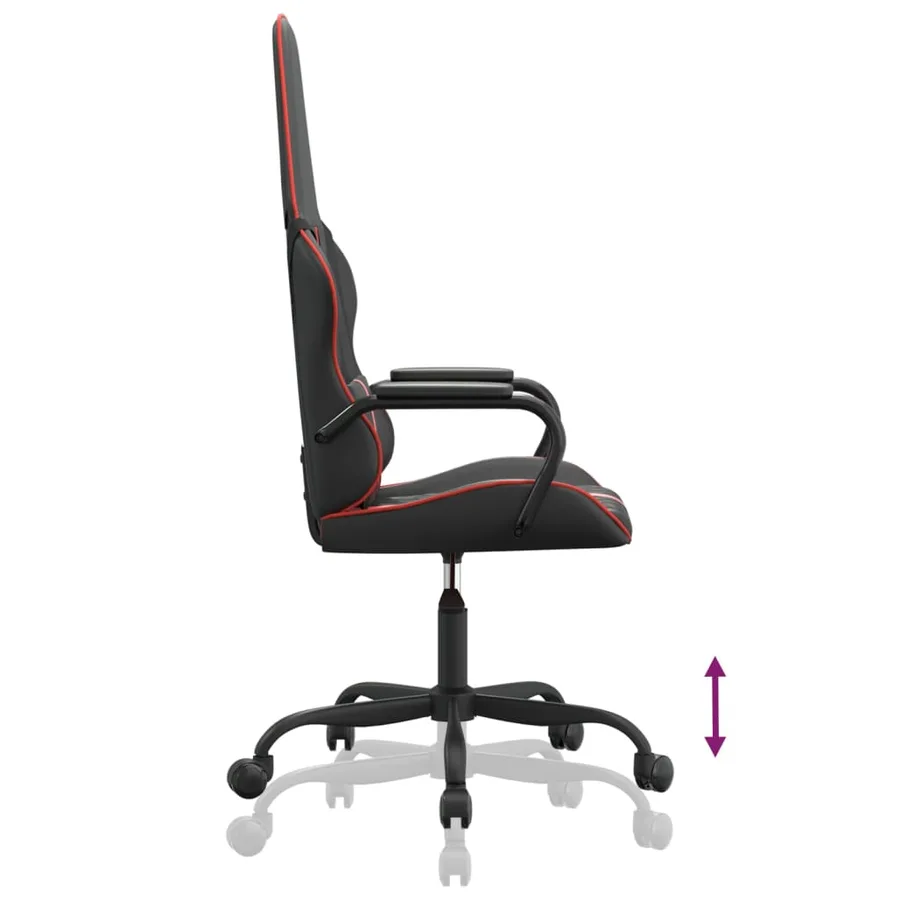 Chaise de jeu Noir et rouge Similicuir - 6