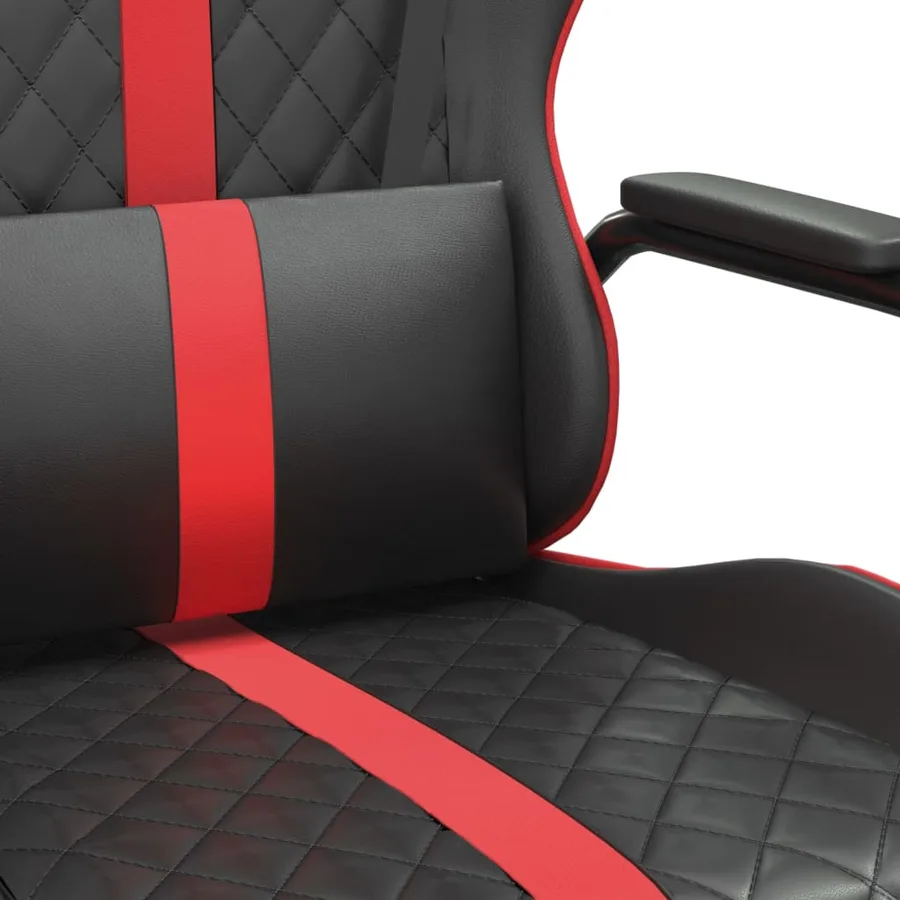 Chaise de jeu Noir et rouge Similicuir - 8