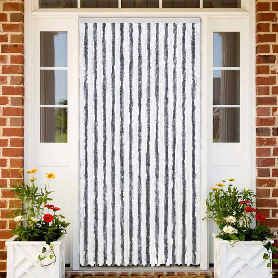 Moustiquaire gris et blanc 118x220 cm chenille