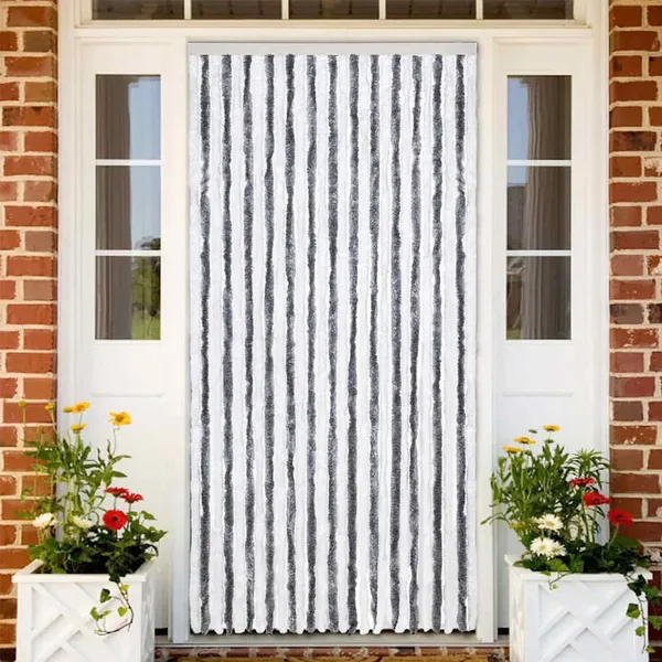 Moustiquaire gris et blanc 118x220 cm chenille