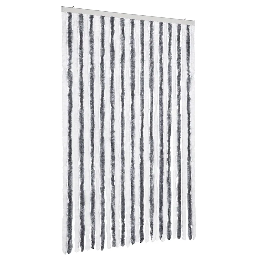 Moustiquaire gris et blanc 118x220 cm chenille - 2