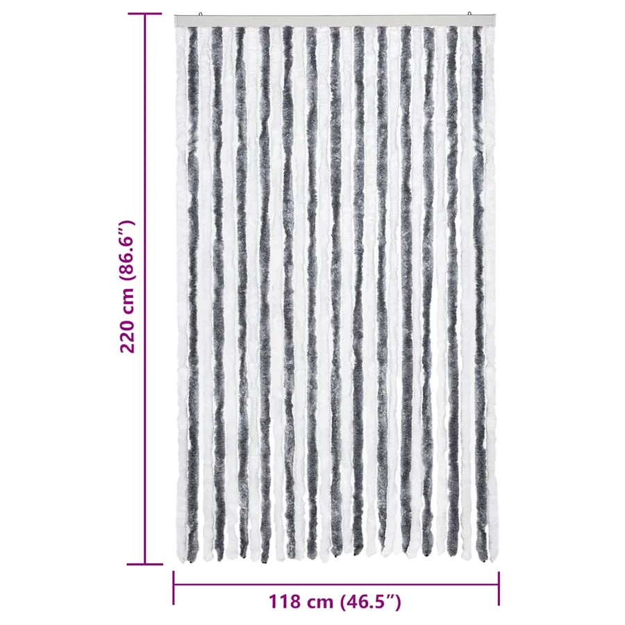 Moustiquaire gris et blanc 118x220 cm chenille - 7