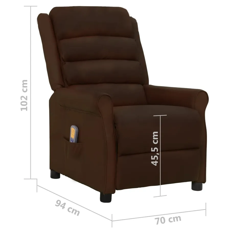 Fauteuil de massage Marron Similicuir - 8