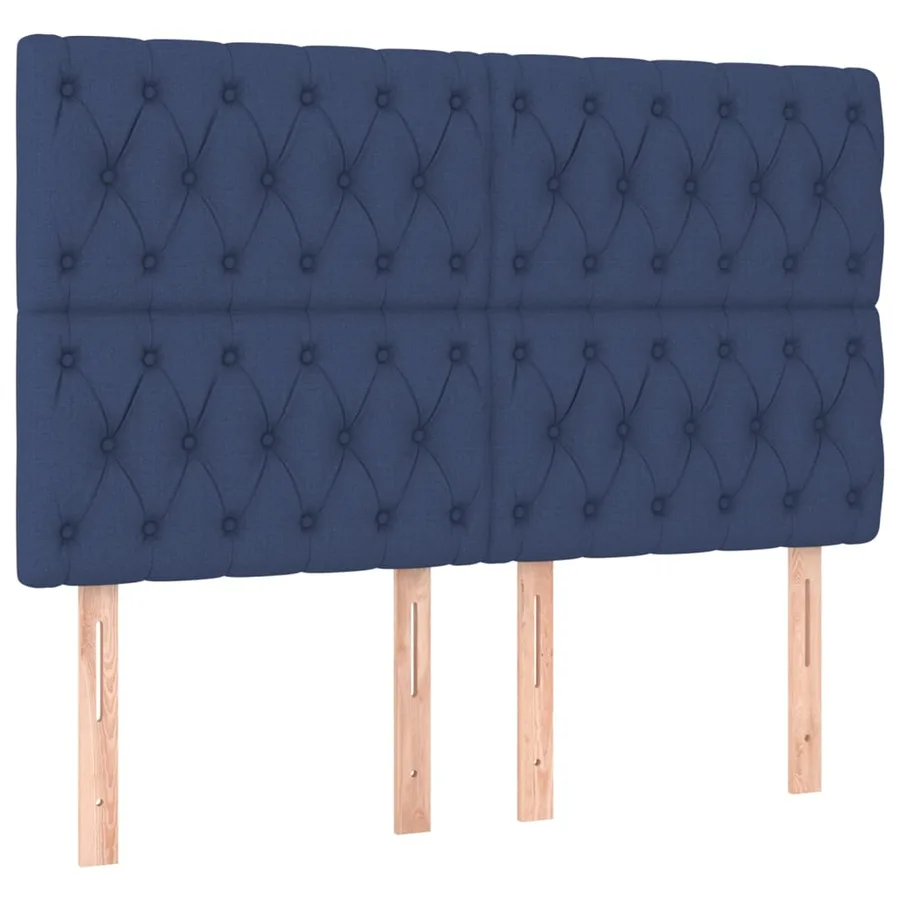 Tête de lit à LED Bleu 144x7x118/128 cm Tissu - 4