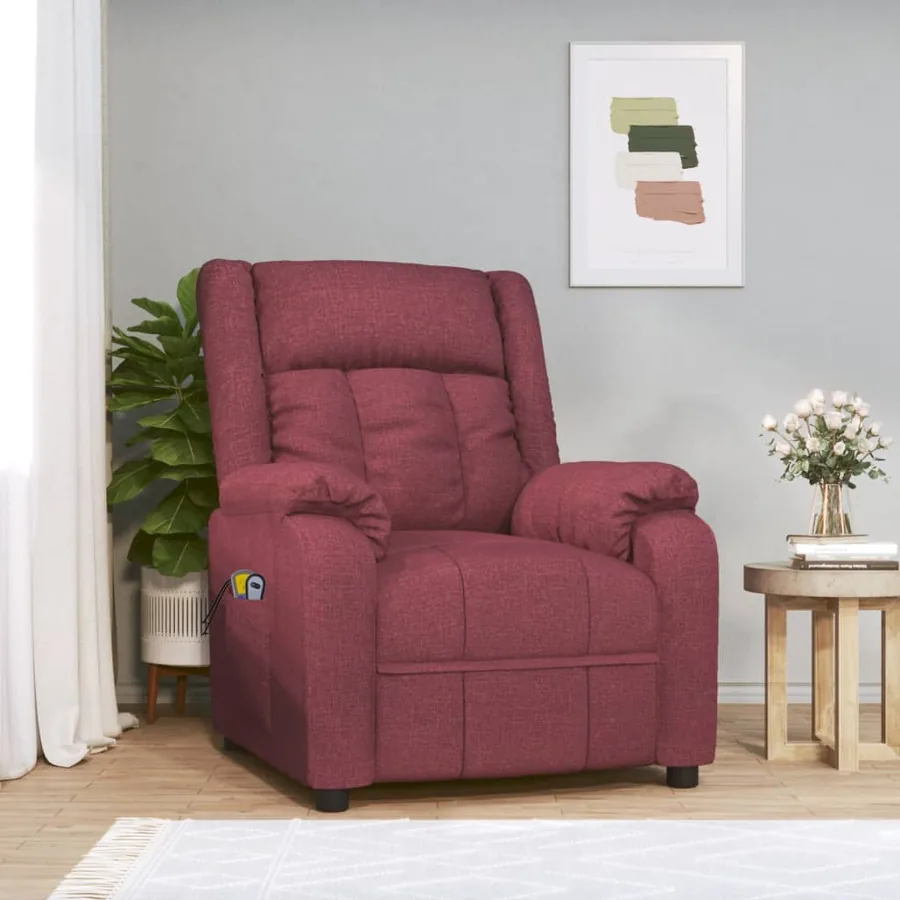 Fauteuil électrique de massage Bordeaux Tissu