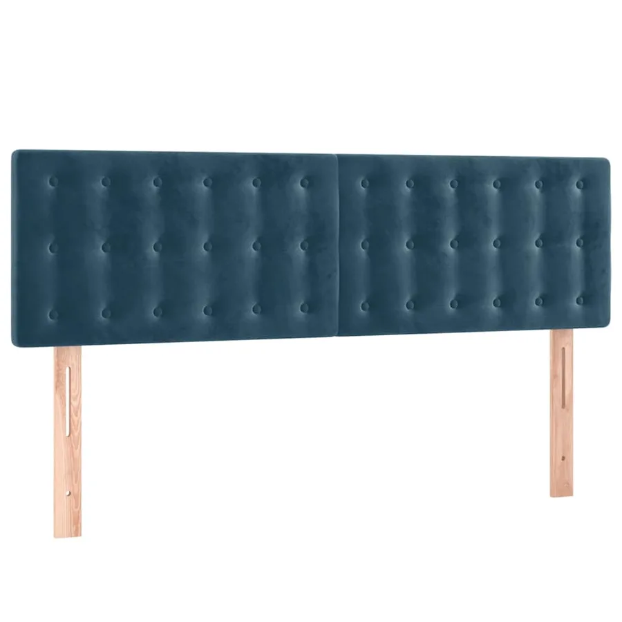 Tête de lit à LED Bleu foncé 144x5x78/88 cm Velours - 4