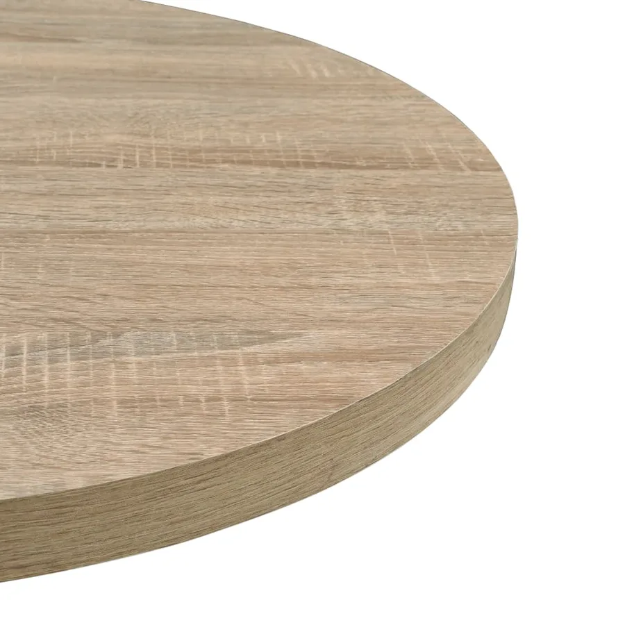 Table de bistro MDF et acier Rond 60 x 75 cm Couleur de chêne - 5